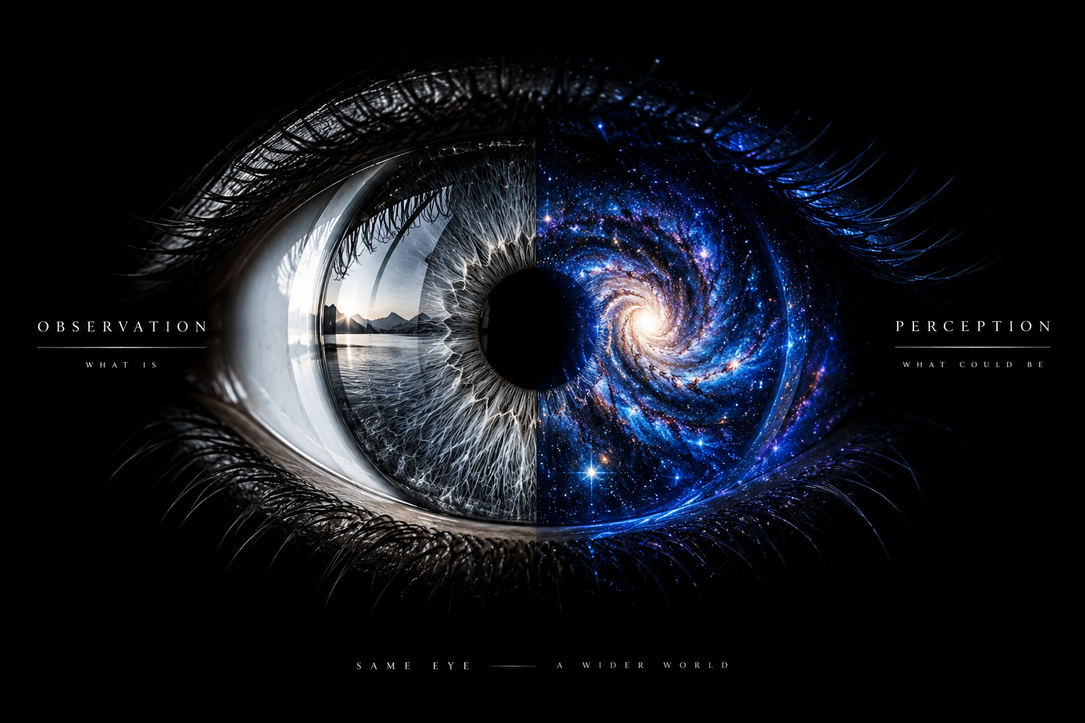 Visual representation showing the difference between surface observation and deep perception